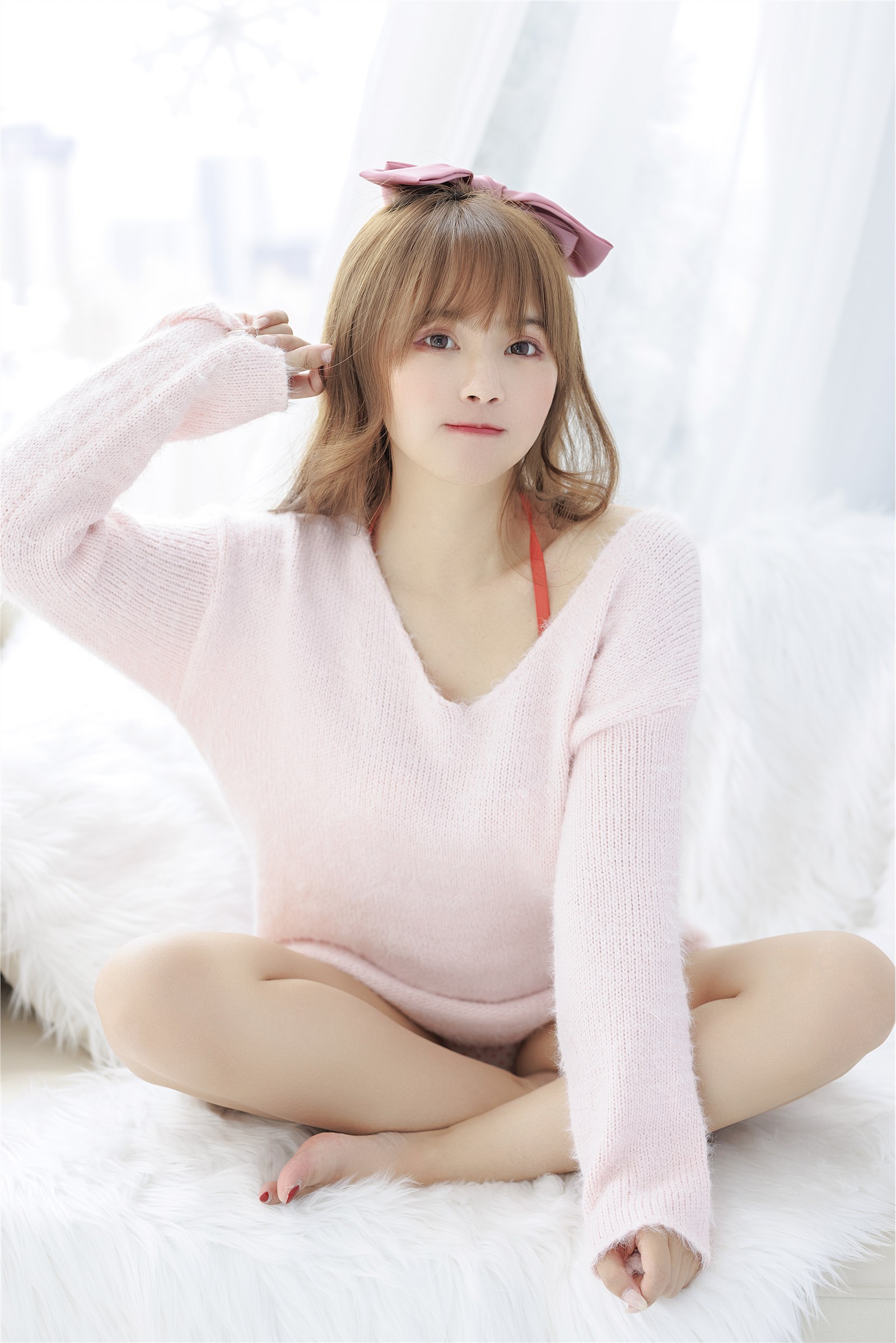 002. Zhang Siyun Nice - Internal purchase of watermark free pink sweater(59)